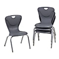  Factory Direct Partners Contour Chairs, Gray, Pack Of 4 Chairs