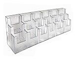 Azar Displays 3-Tier 18-Pocket Acrylic Trifold Brochure Counter Display, 9"H x 36"W x 5-1/4"D, Clear 1 thumbnail image