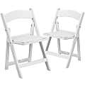 Flash Furniture Kids Folding Chairs with Padded Seats | Set of 2 Resin Folding Chair with Vinyl Padded Seat for Kids, White 1 thumbnail image