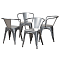Baxton Studio Ryland Metal Dining Chairs, Gray, Set Of 4 Chairs
