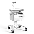 Mount-It! MedHub Mobile Medical Cart Workstation With Drawers And Tablet Arm, White/Gray 1 thumbnail image