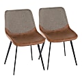 LumiSource Outlaw 2-Tone Chairs, Espresso/Brown, Set Of 2 Chairs