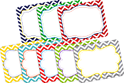 Barker Creek Name Tags, 2 ¾” x 3 ½", Chevron, 45 Name Tags Per Pack, Assorted Colors, Case Of 2 Packs 1 thumbnail image
