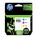 HP 951 Cyan, Magenta, Yellow Ink Cartridges, Pack Of 3, CR314FN