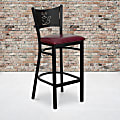 Flash Furniture Coffee Back Metal/Vinyl Restaurant Bar Stool, Burgundy/Black