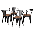 Baxton Studio Ryland Dining Chairs, Black, Set Of 4 Chairs