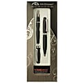 Aldo Domani® Sorrento™ Mini Ballpoint Pen And Fountain Pen Set, Medium Point, 0.8 mm, Black Barrel, Black Ink