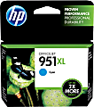 HP 951XL High-Yield Cyan Ink Cartridge, CN046AN