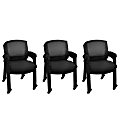 Regency Knight Mesh Stacking Chairs, With Casters, Black, Pack Of 12 Chairs
