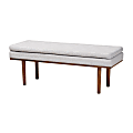 Baxton Studio 9836 Bench, 18-5/16"H x 48-7/16"W x 17-3/4"D, Beige/Walnut