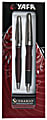 Yafa® Scenario™ Fountain Pen And Ballpoint Pen Set, Medium Point, 0.7 mm, Burgundy Barrel, Black Ink