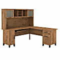 Bush® Furniture Somerset 72"W L-Shaped Desk With Hutch, Fresh Walnut, Standard Delivery