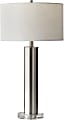 Adesso® Ezra Table Lamp, 25-1/2"H, White Shade/Brushed Steel Base 1 thumbnail image