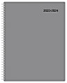 2023-2024 Office Depot® Brand Weekly/Monthly Academic Planner, 8-1/2" x 11", 30% Recycled, Gray, July 2023 to June 2024