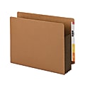 Smead® Extra-Wide Redrope End-Tab File Pocket With Dark Brown Tear Resistant Gusset, Extra Wide Letter Size, 3 1/2" Expansion, 30% Recycled, Box Of 10