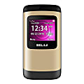 BLU Zoey Flex Z130 Flip Phone, Gold