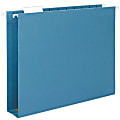 Smead® Hanging Box-Bottom File Folders, 2" Expansion, 1/5-Cut Adjustable Tab, Letter Size, Blue, Box Of 25