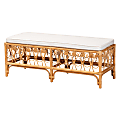 bali & pari Ibiza Modern Bohemian Rattan Bench, 18-1/2”H x 48”W x 18-1/8”D, Natural Brown 1 thumbnail image