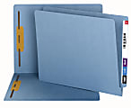 Smead® End-Tab Fastener Folders, Letter Size, 100% Recycled, Blue, Pack Of 50 1 thumbnail image