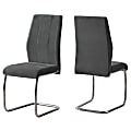 Monarch Specialties Sebastian Dining Chairs, Dark Gray/Chrome, Set Of 2 Chairs