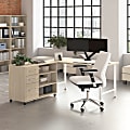 Bush Business Furniture Hustle 60"W Computer Desk and Storage Cabinet with Drawers and Shelves, Natural Elm, Standard Delivery Service 1 thumbnail image
