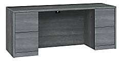 HON® 10500 72"W 4-Drawer Pedestal Computer Desk, Sterling Ash 1 thumbnail image