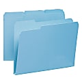 Smead® Pressboard Folder, 1" Capacity, Letter Size, 1/3 Cut, 100% Recycled , Blue, Box Of 25