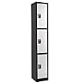 Alpine Large 3-Tier Steel Locker, 72”H x 12”W x 12”D, Black/White 1 thumbnail image