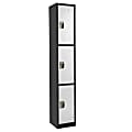 Alpine Large 3-Tier Steel Locker, 72”H x 12”W x 12”D, Black/White