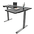 Loctek Height-Adjustable Corner Desk With Right Return, Black/Silver