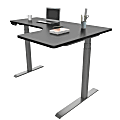 Loctek Height-Adjustable Corner Desk With Right Return, Black/Silver 1 thumbnail image