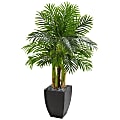 Nearly Natural Kentia Palm 60”H Artificial Tree With Square Planter, 60”H x 27”W x 27”D, Green
