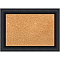 Amanti Art Non-Magnetic Cork Bulletin Board, 21" x 15", Natural, Nero Black Wood Frame
