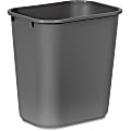 Rubbermaid Commercial 28 QT Medium Deskside Wastebaskets - 7 gal Capacity - Rectangular - Dent Resistant, Durable, Rust Resistant, Easy to Clean - 15" Height x 10.5" Width x 14.5" Depth - Plastic - Gray - 12 / Carton