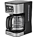 Brentwood TS-222BK 12-Cup Digital Coffee Maker, Black - Programmable - 800 W - 12 Cup(s) - Multi-serve - Timer - Black