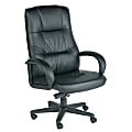 ChairWorks® Commander Big And Tall High-Back Leather Chair, 45 1/2"H x 30 1/2"W x 29"D, Black Frame, Black Leather 1 thumbnail image