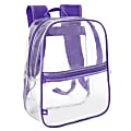 Trailmaker Mini Stadium Approved Backpack, 12”H x 10”W x 4”D, Clear/Purple