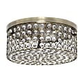 Lalia Home Glam 2-Light Round Flush-Mount Light, 12"W, Crystal/Antique Brass