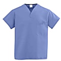 Medline ComfortEase™ Unisex 1-Pocket Reversible Scrub Top, Medium, Ceil Blue 1 thumbnail image