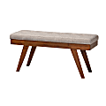 Baxton Studio 9354 Dining Bench, 17-3/4"H x 41-5/16"W x 15-7/16"D, Light Gray/Walnut 1 thumbnail image