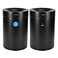 Alpine Industries Stainless Steel Recycling And Trash Cans, 50 Gallon, Black, Set Of 2 Cans