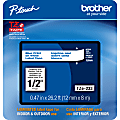 Brother® TZE233CS Genuine P-Touch Laminated Label Tape, 1/2" x 26-1/4', White/Blue