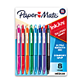 Paper Mate® InkJoy™ 300 RT Retractable Pens, Medium Point, 1.0 mm, Clear Barrels, Assorted Ink Colors, Pack Of 8