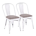 LumiSource Oregon Stackable Dining Chairs, Gray/White, Set Of 2 Chairs 1 thumbnail image