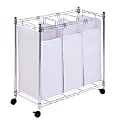 Honey-Can-Do Rolling Urban Triple Sorter, White/Chrome 1 thumbnail image