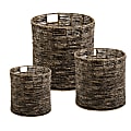 Honey-Can-Do Coastal Collection Nesting Storage Bins With Handles, Medium Size, Brown Maize, Set Of 3 1 thumbnail image