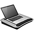 LapGear Media Lap Desk With Wrist Rest, 2.6"H x 18.5"W x 14.75"D, Silver