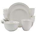 Gibson Home 16-Piece Siam Stoneware Dinnerware Set, White 1 thumbnail image