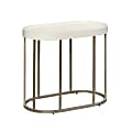 Sauder® Manhattan Gate Oval Side Table, 21"H x 25"W x 14"D, Ivory/Nickel