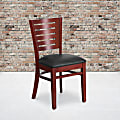 Flash Furniture Slat Back Restaurant Accent Chair, Black Seat/Mahogany Frame 1 thumbnail image
